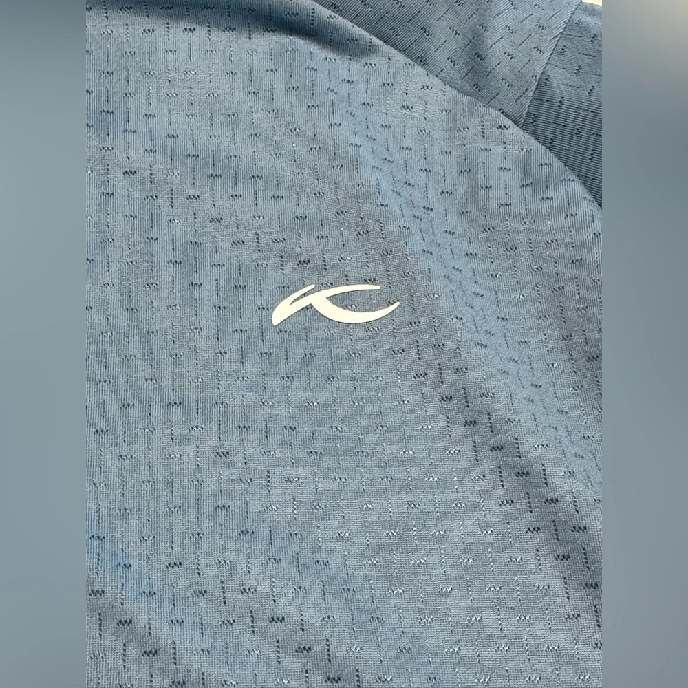 KJUS Savin Structure Golf Polo Shirt Mens Size Large Blue Patriot Country Club - Picture 4 of 8